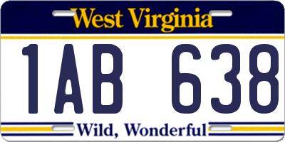 WV license plate 1AB638