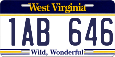WV license plate 1AB646