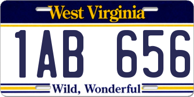 WV license plate 1AB656