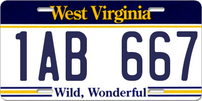 WV license plate 1AB667