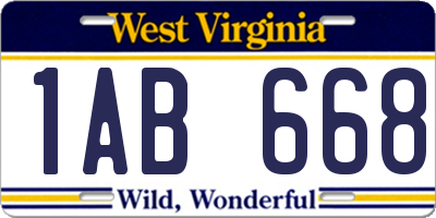 WV license plate 1AB668