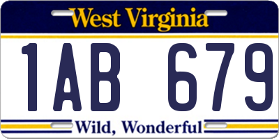 WV license plate 1AB679