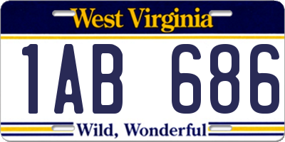 WV license plate 1AB686