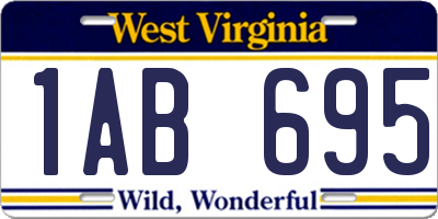 WV license plate 1AB695