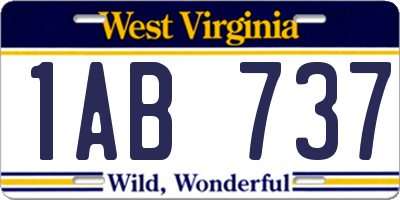WV license plate 1AB737