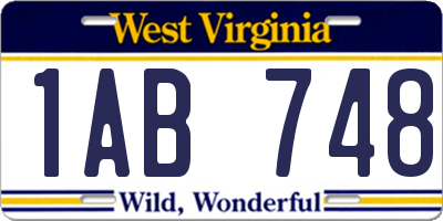WV license plate 1AB748
