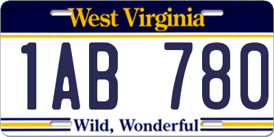 WV license plate 1AB780