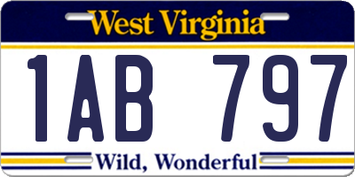 WV license plate 1AB797