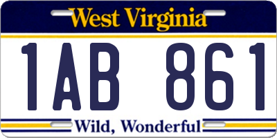 WV license plate 1AB861