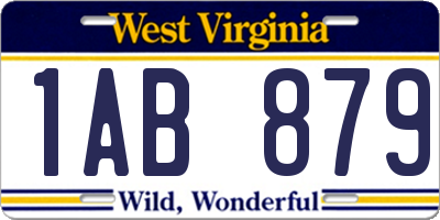 WV license plate 1AB879