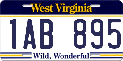 WV license plate 1AB895