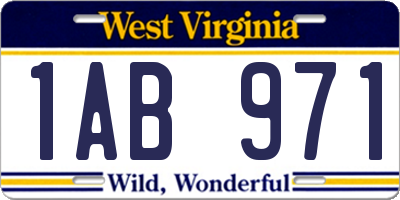 WV license plate 1AB971