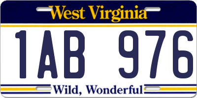 WV license plate 1AB976