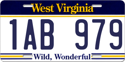 WV license plate 1AB979