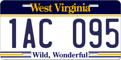 WV license plate 1AC095