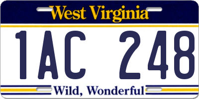 WV license plate 1AC248