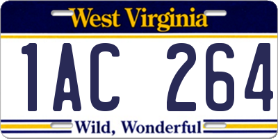 WV license plate 1AC264