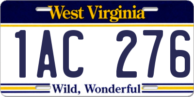 WV license plate 1AC276