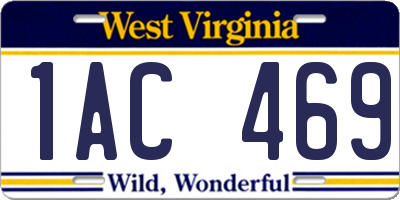 WV license plate 1AC469
