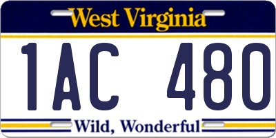 WV license plate 1AC480