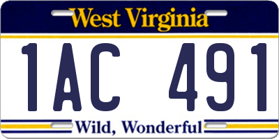 WV license plate 1AC491