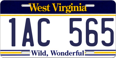 WV license plate 1AC565