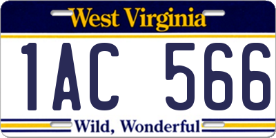WV license plate 1AC566