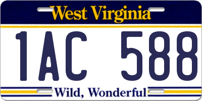 WV license plate 1AC588