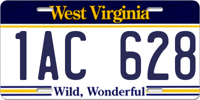 WV license plate 1AC628