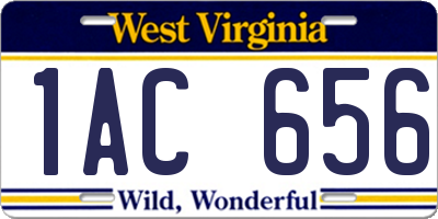 WV license plate 1AC656
