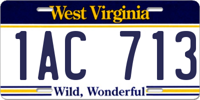 WV license plate 1AC713