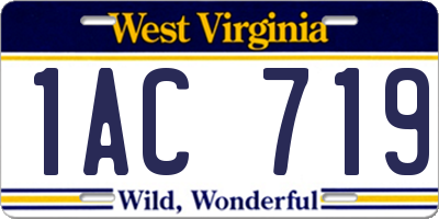WV license plate 1AC719