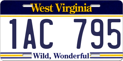 WV license plate 1AC795