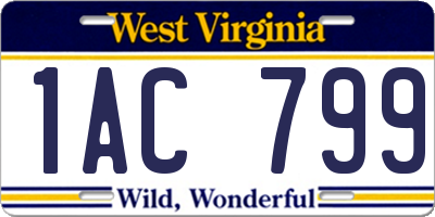 WV license plate 1AC799