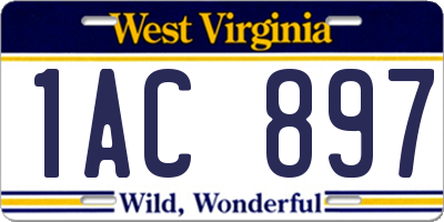 WV license plate 1AC897
