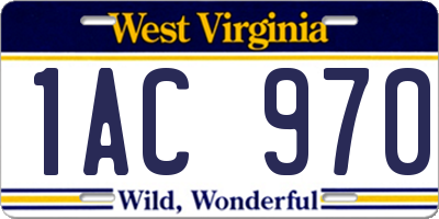 WV license plate 1AC970