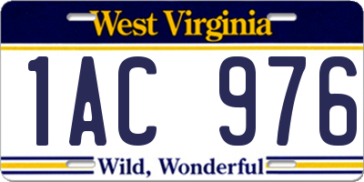 WV license plate 1AC976