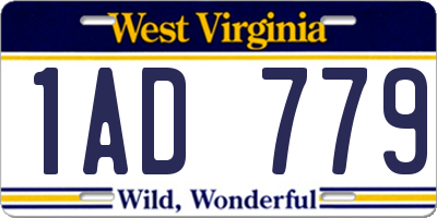 WV license plate 1AD779