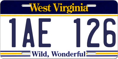 WV license plate 1AE126