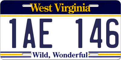 WV license plate 1AE146