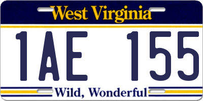 WV license plate 1AE155