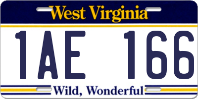 WV license plate 1AE166