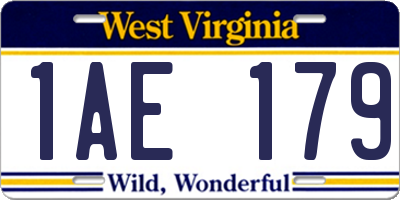 WV license plate 1AE179