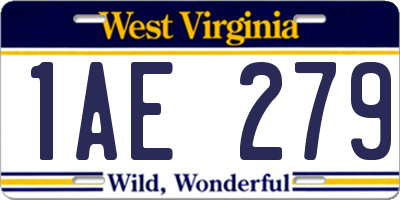 WV license plate 1AE279