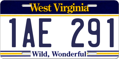 WV license plate 1AE291