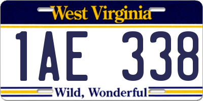 WV license plate 1AE338