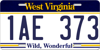 WV license plate 1AE373