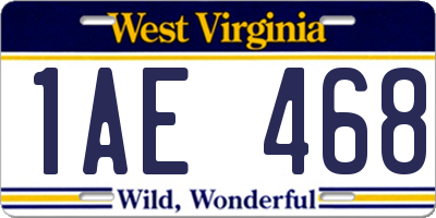 WV license plate 1AE468