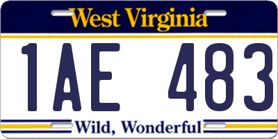 WV license plate 1AE483