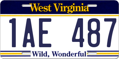 WV license plate 1AE487